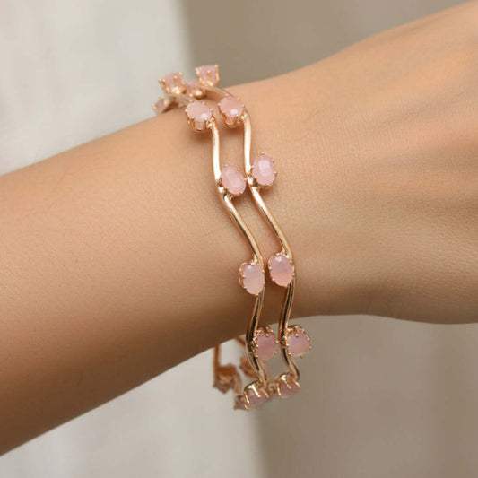 adorable-rose-gold-plated-american-diamond-stone-bangles