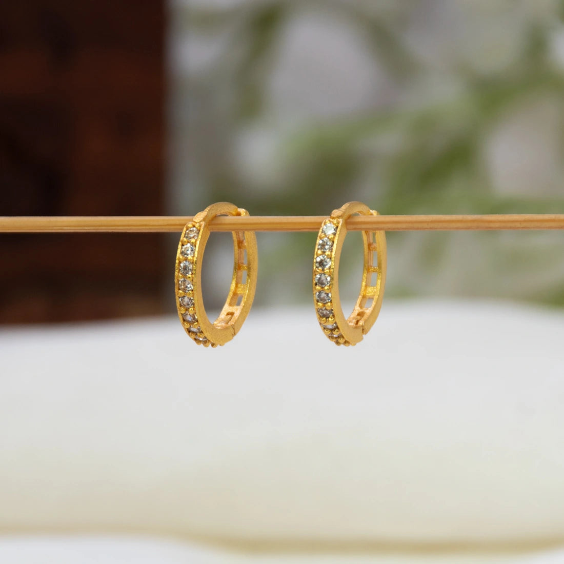 Gold‑Plated CZ Hoop Earrings — Timeless Elegance, Everyday Luxury