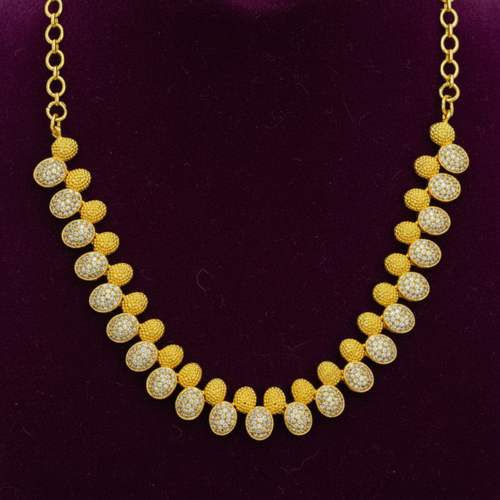 Alluring Gold Plated American Diamond Necklace