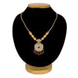 Alluring Gold Plated Hexagonal Pendant Chain Necklace - KSupreme
