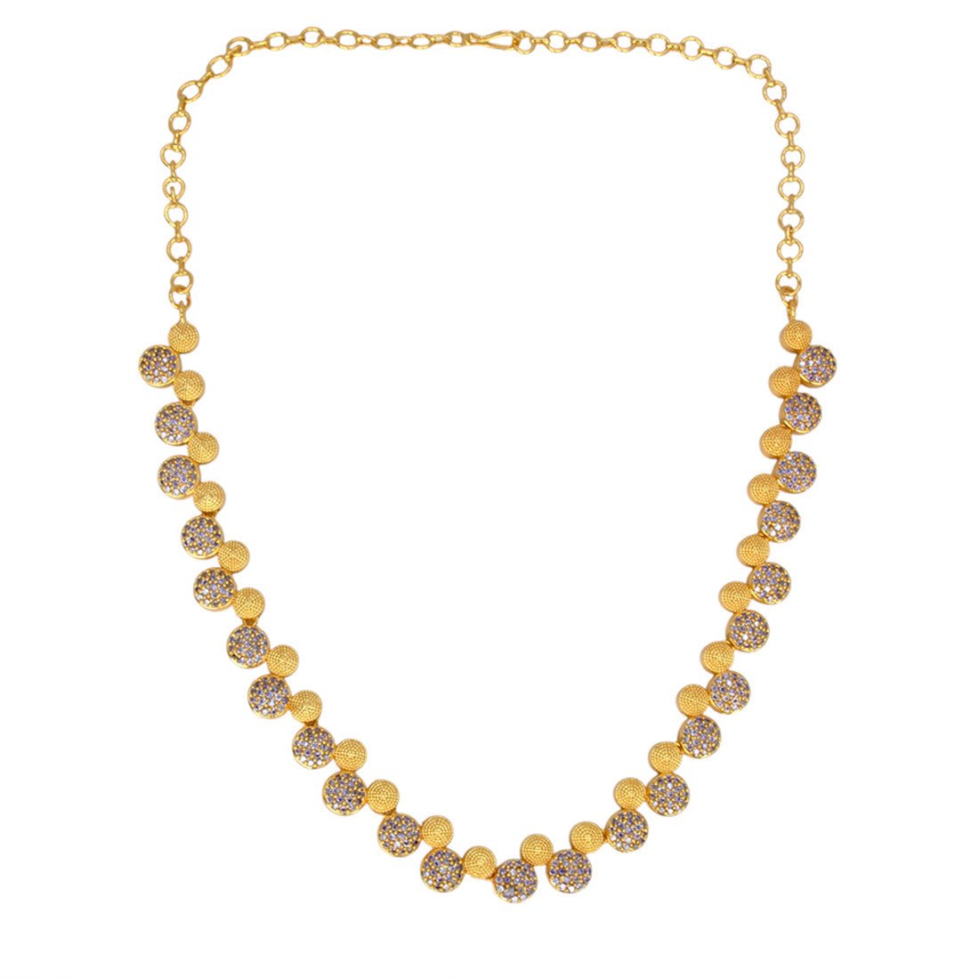 Alluring Round Gold Plated Jaipur Stone Necklace - K Supreme