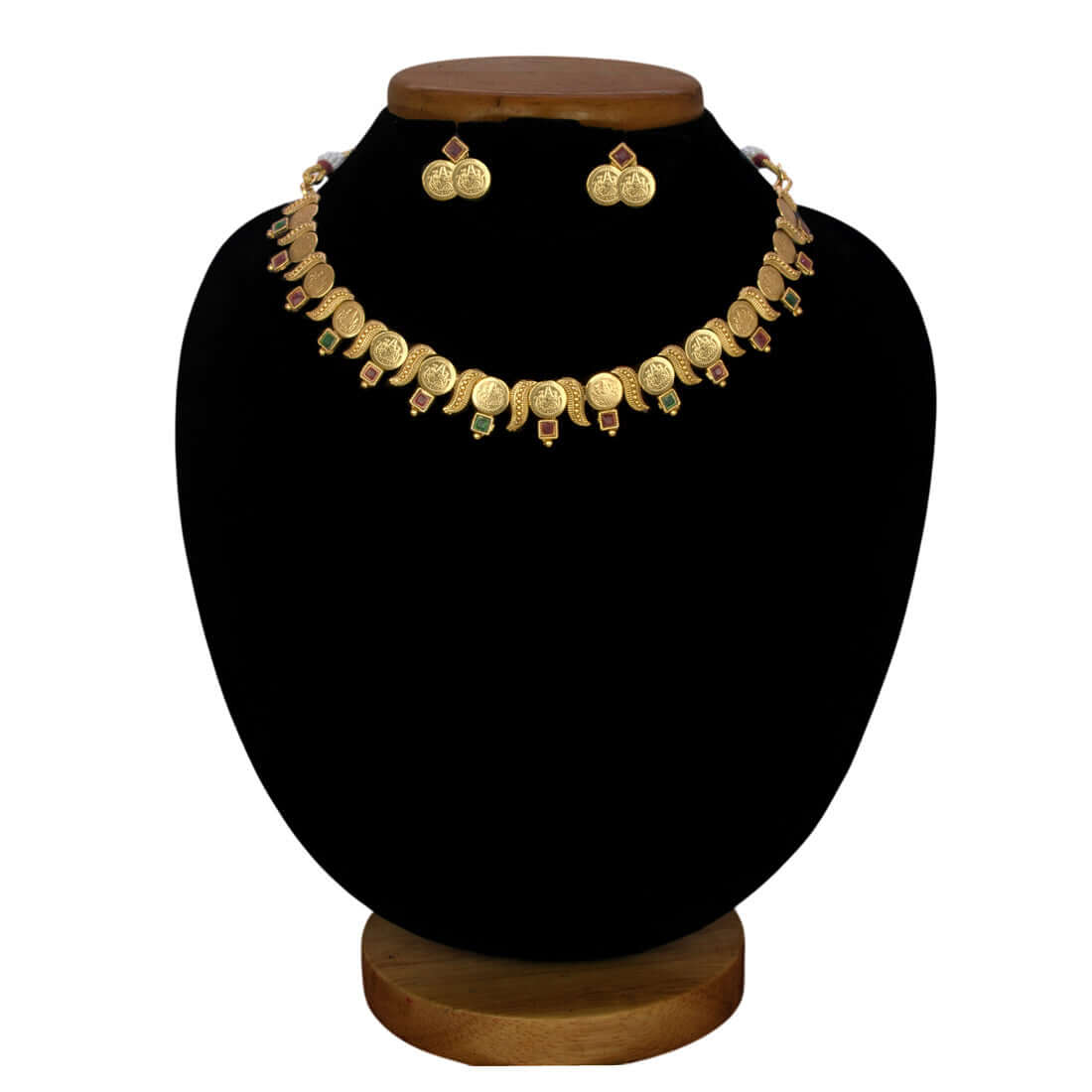 Antique Finish Lakshmi Kasu Kemp Necklace Set - K Supreme