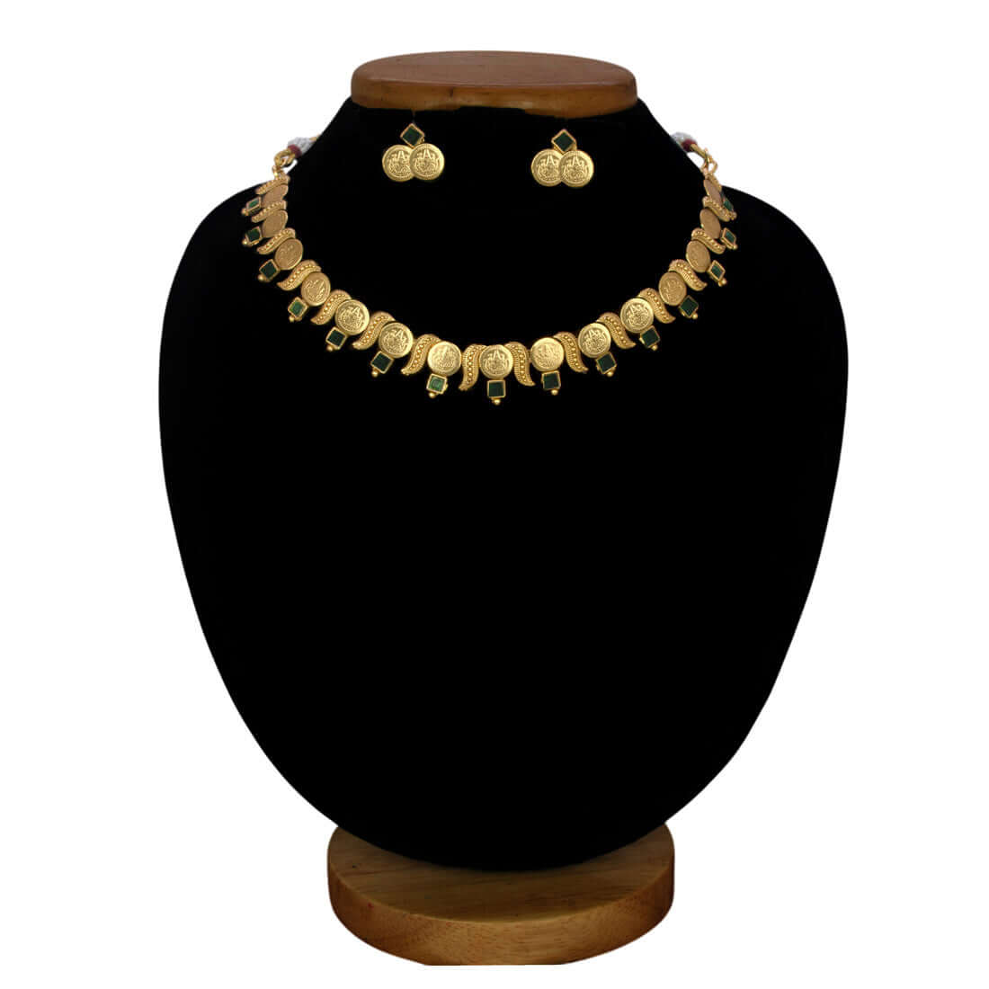 Antique Finish Lakshmi Kasu Kemp Necklace Set - K Supreme