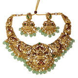 Antique Gold - Plated Lakshmi Temple Necklace Set - KSupreme