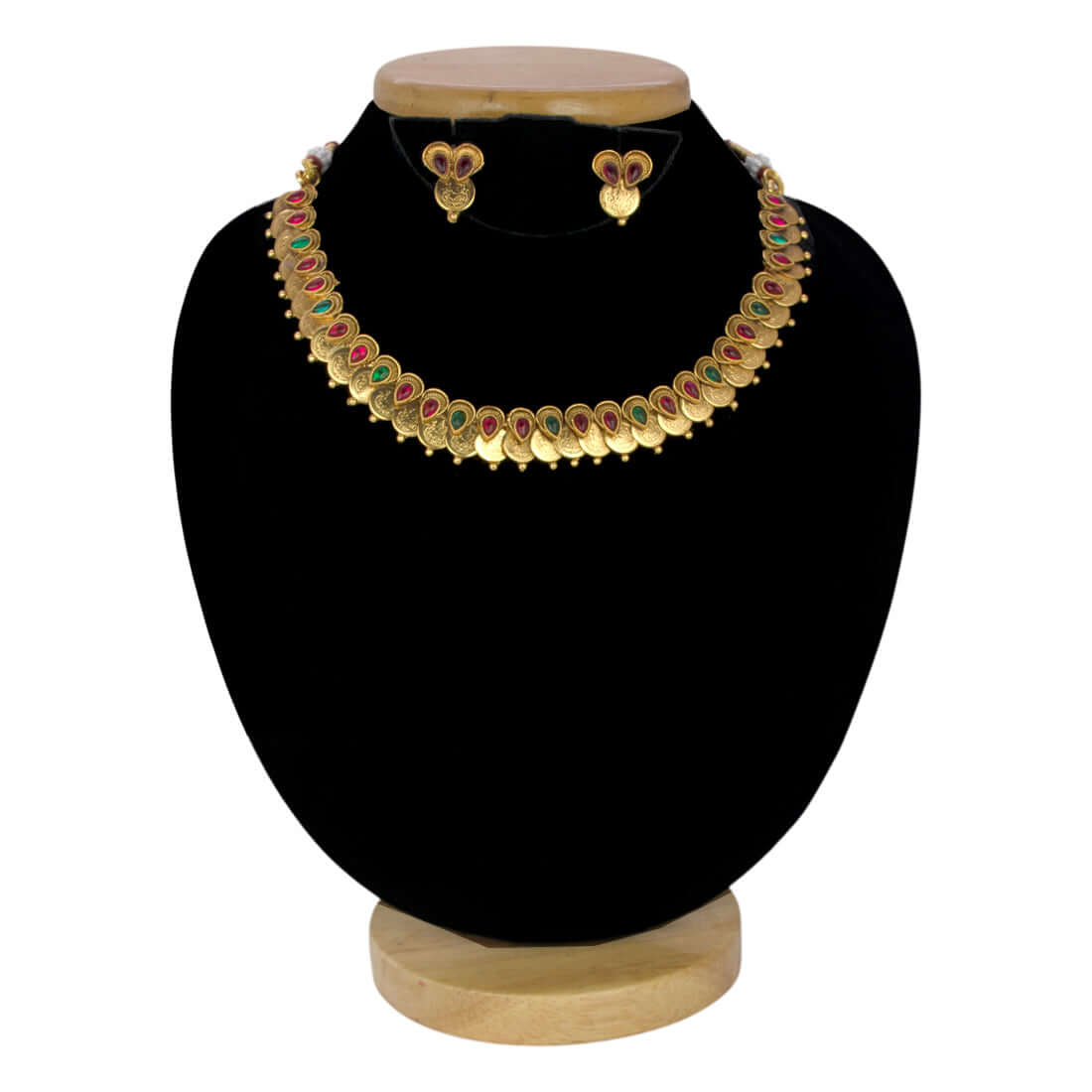 Antique Kemp Teardrop Lakshmi Coin Necklace Set - K Supreme