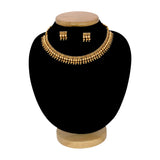 Antique Matte Gold Multi - layer Beaded Choker Necklace Set - K Supreme