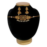 Antique Paisley Peacock Kemp and Pearls Collar Necklace Set - K Supreme