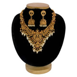 ആന്റിക് പീകോക്ക് ലക്ഷ്മി കെമ്പ് പേൾ ബ്രോഡ് ചോക്കർ സെറ്റ് 