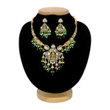Antique Victorian Style Lakshmi CZ Stone Hasli Necklace Set - KSupreme