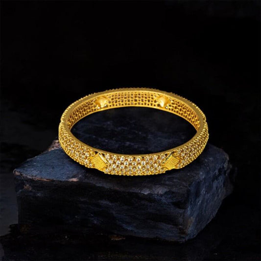 Beautiful Gold Plated Ruby CZ Stone Bangle - K Supreme