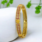 Beautiful Gold Plated Ruby CZ Stone Bangle - K Supreme