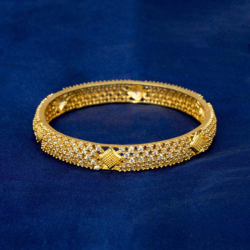 Beautiful Gold Plated Ruby CZ Stone Bangle - K Supreme