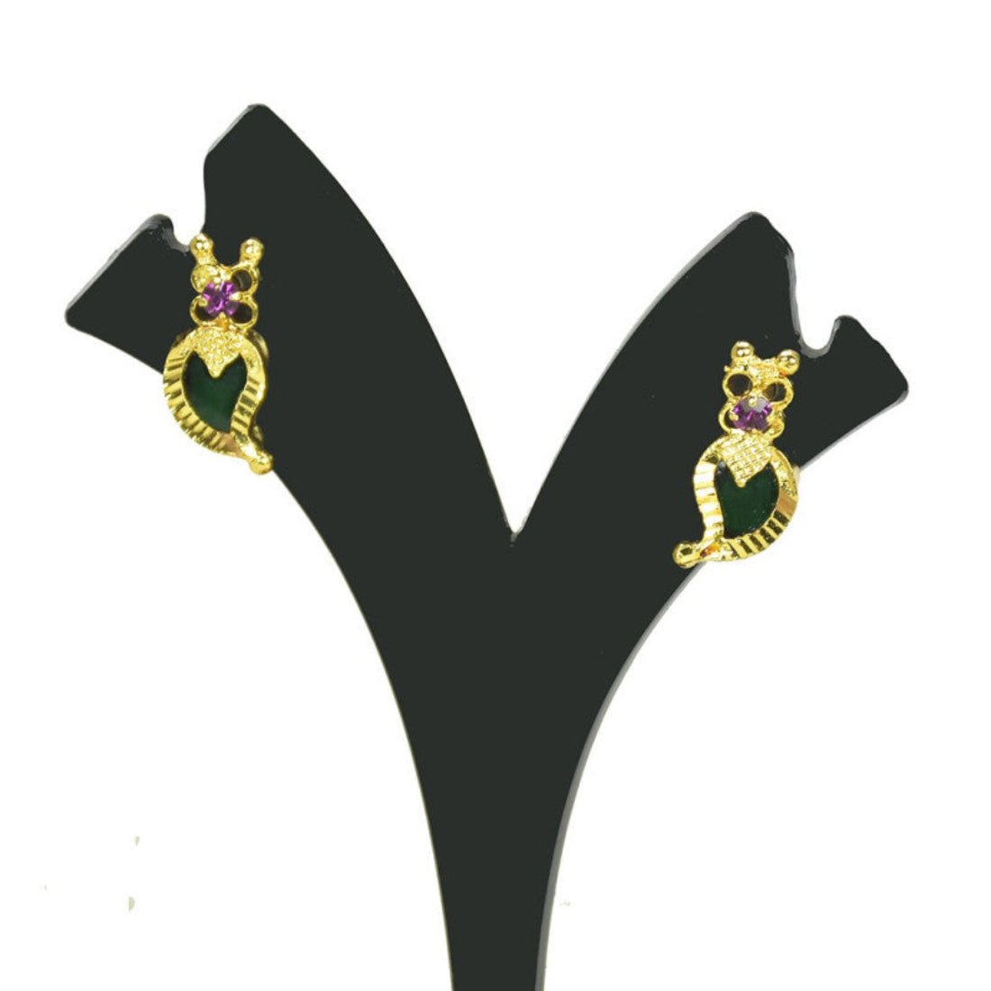 Beautiful Gold Plated Traditional Mango Ear Studs - K Supreme