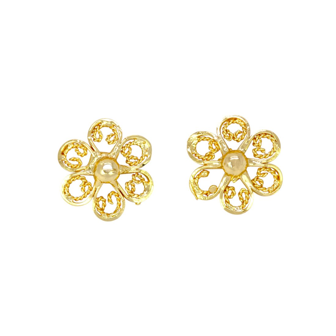 Big Floral Designer Gold Plated Studs Earrings - K Supreme