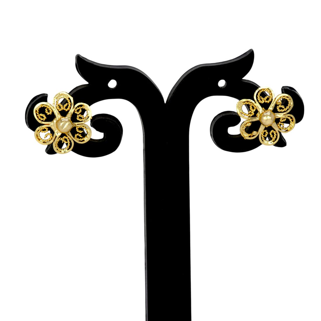 Big Floral Designer Gold Plated Studs Earrings - K Supreme