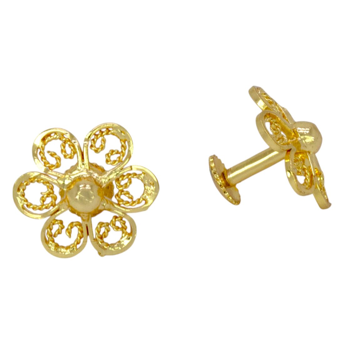 Big Floral Designer Gold Plated Studs Earrings - K Supreme
