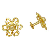 Big Floral Designer Gold Plated Studs Earrings - K Supreme