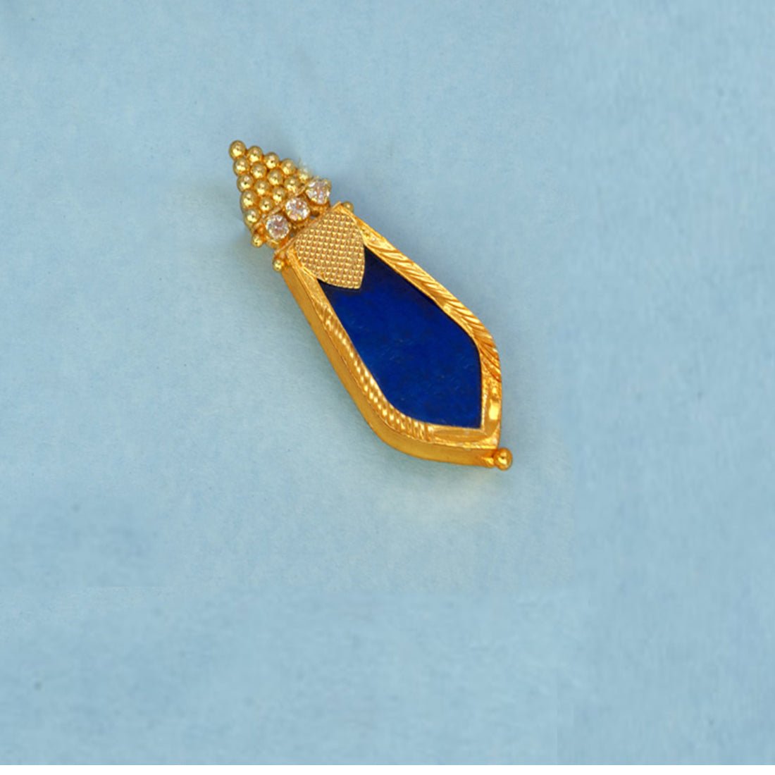 Big Gold Plated Blue Nagapadam Pendant - KSupreme