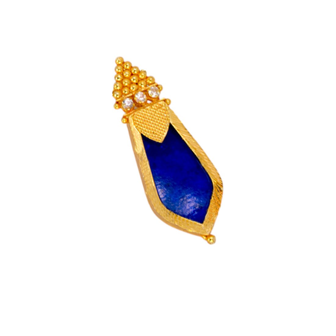 Big Gold Plated Blue Nagapadam Pendant - KSupreme