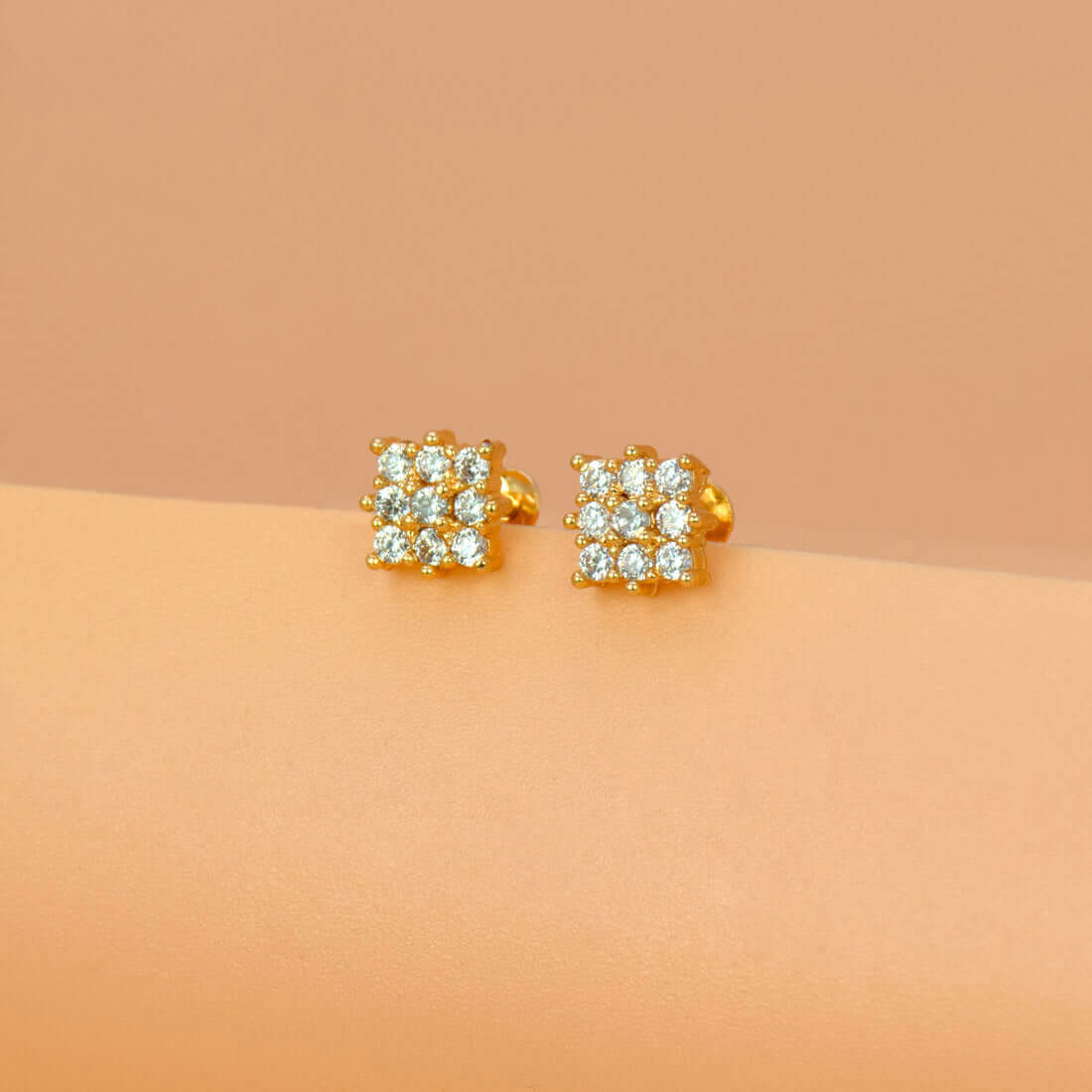 Bonny Gold Plated Square CZ Second Studs - K Supreme