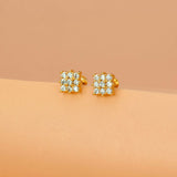 Bonny Gold Plated Square CZ Second Studs - K Supreme