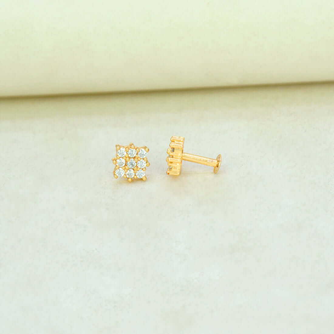 Bonny Gold Plated Square CZ Second Studs - K Supreme