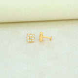 Bonny Gold Plated Square CZ Second Studs - K Supreme