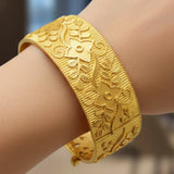 Charming Floral Premium Gold Plated Bridal Screw Bangle - K Supreme