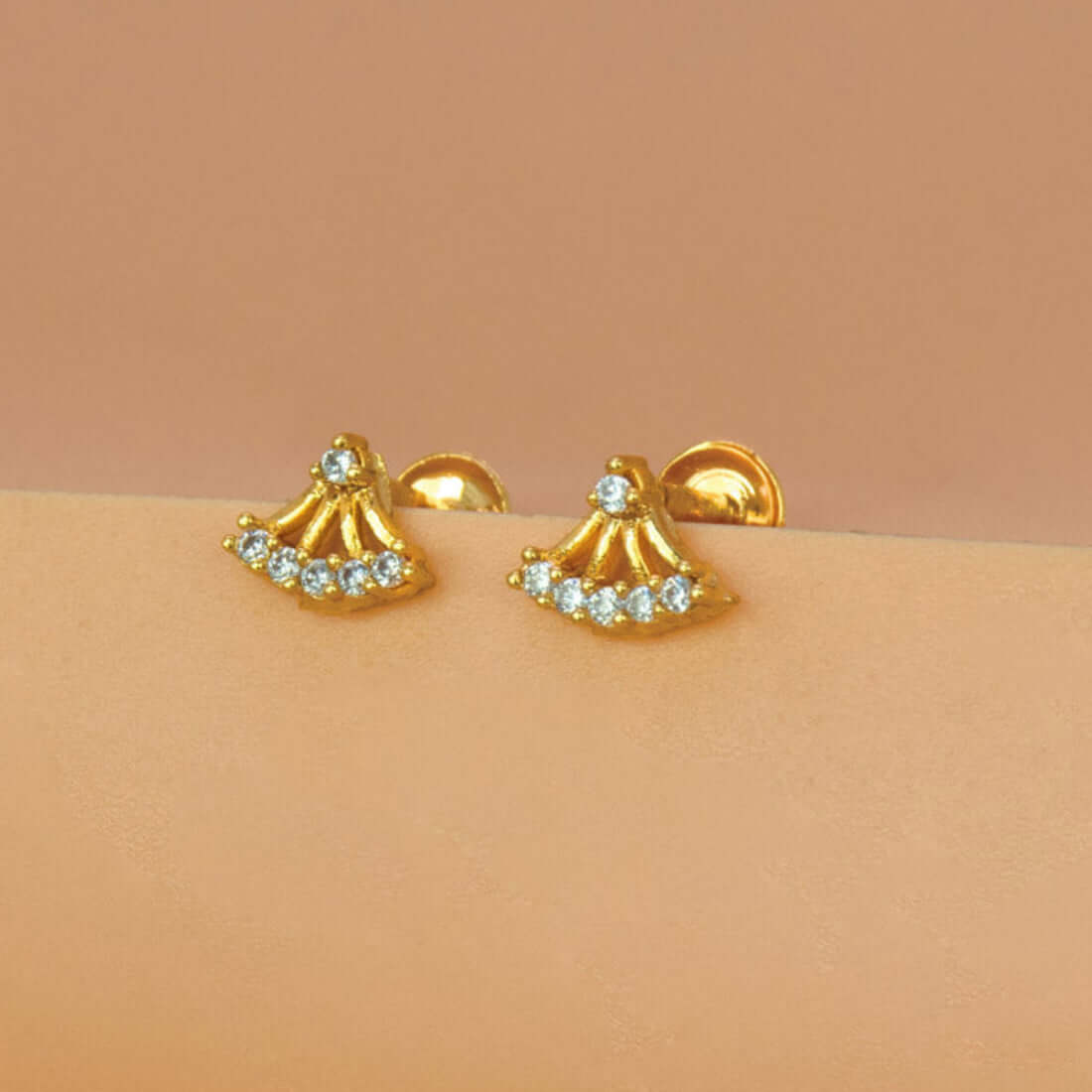 Charming Gold Plated CZ Second Studs - K Supreme