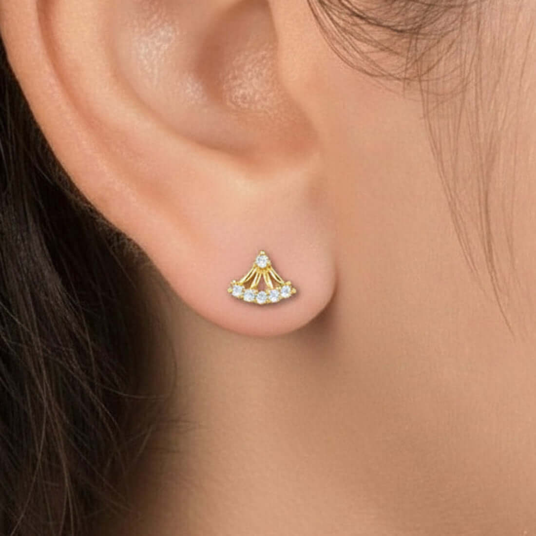 Charming Gold Plated CZ Second Studs - K Supreme