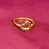 Charming Gold Plated Stone Ladies Heart Finger Ring - KSupreme