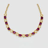 Charming Premium Fashion Square Ruby Heart Necklace