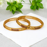 Chettinad Designer Matte Ruby Stone Bangles - KSupreme