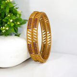 Chettinad Designer Matte Ruby Stone Bangles - KSupreme