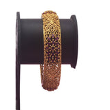 Chettinad Ruby Floral Design Broad Single Bangle - K Supreme