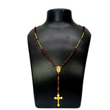 Christian Red Beads Gold Plated Rosary Chain - K Supreme