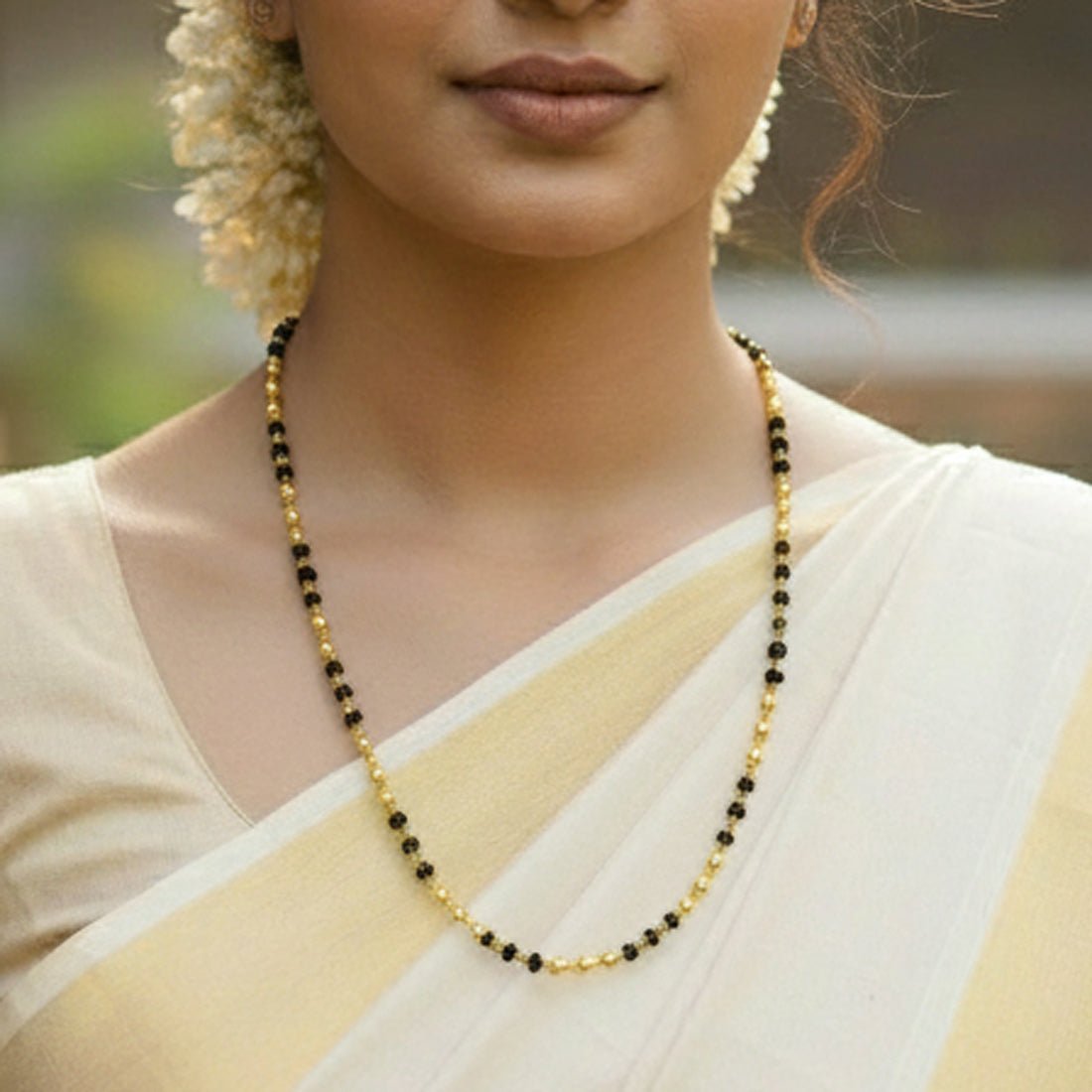 Classic Gold Plated Black Beads Mangalsutra Chain - K Supreme