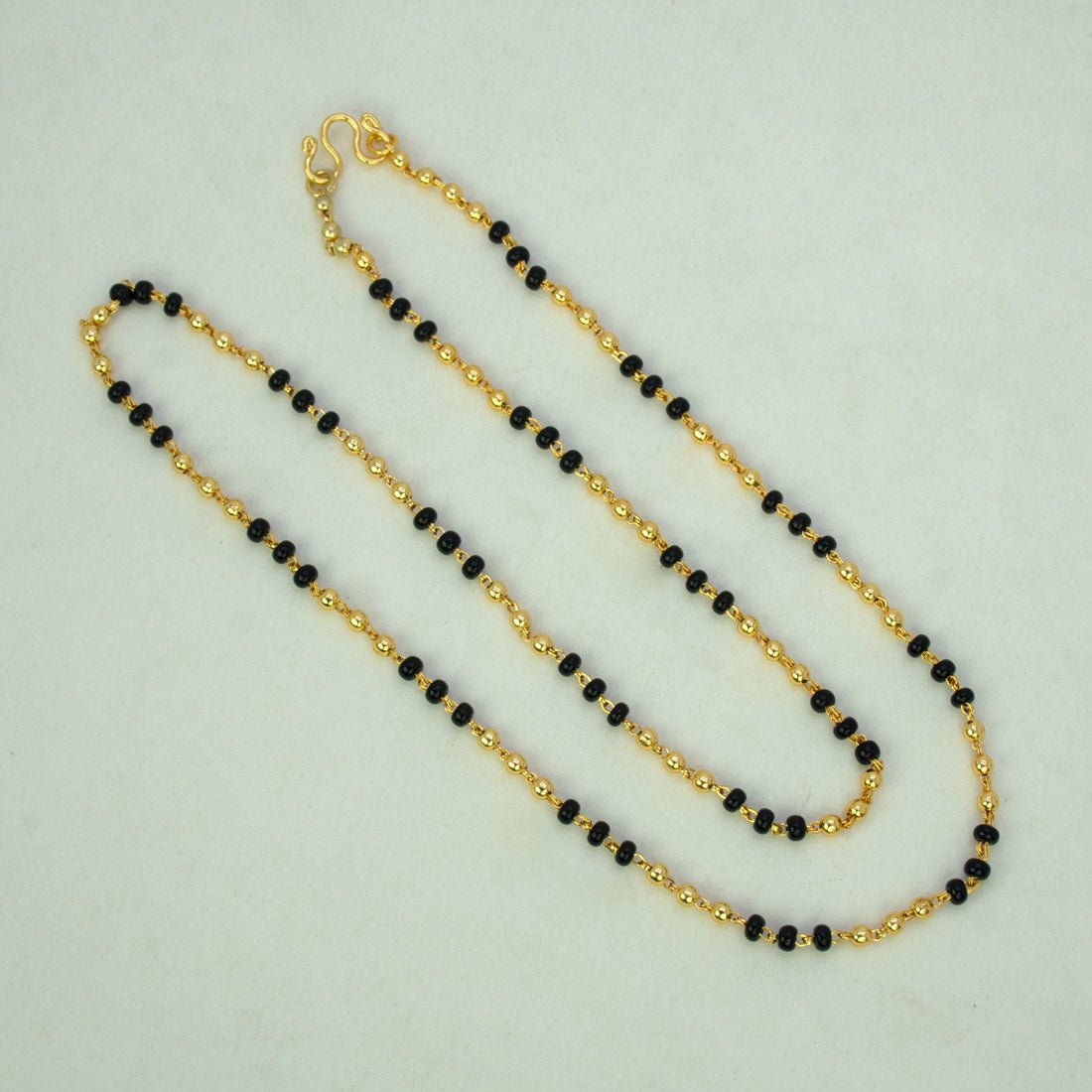 Classic Gold Plated Black Beads Mangalsutra Chain - K Supreme