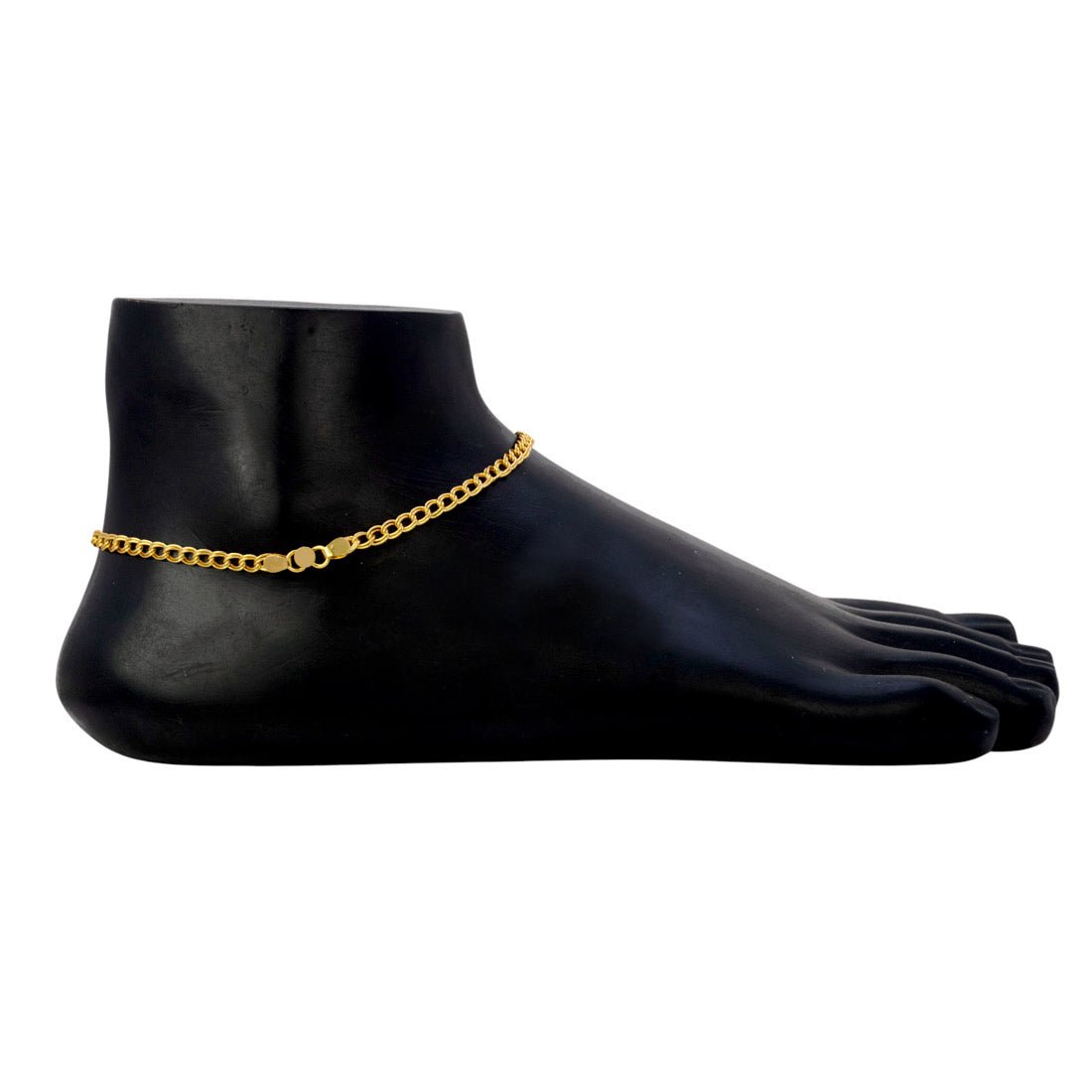 Classic Gold Plated Double Link Curb Chain Anklets - K Supreme