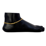 Classic Gold Plated Double Link Curb Chain Anklets - K Supreme