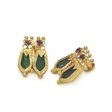 Classic Gold Plated Double Nagapadam Ear Studs - K Supreme