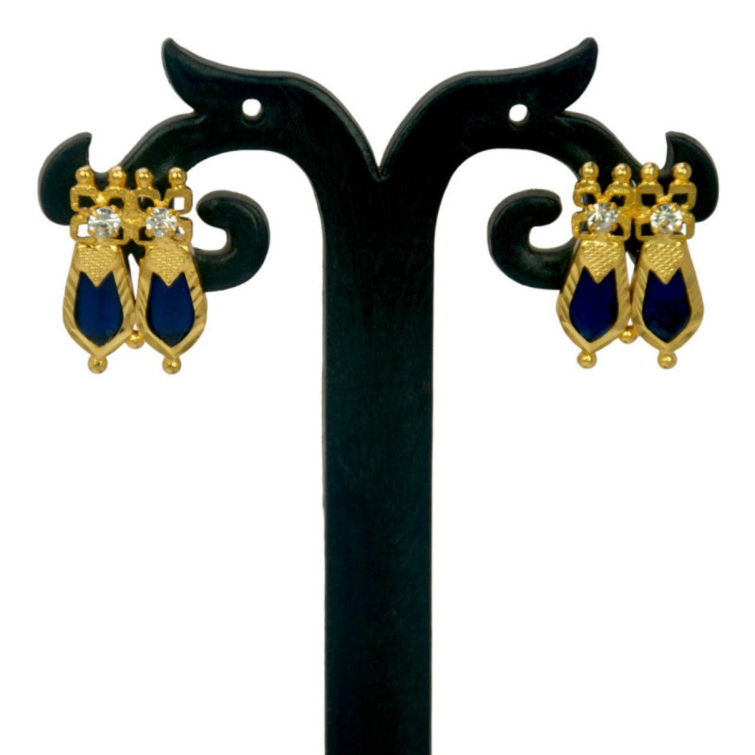 Classic Gold Plated Double Nagapadam Ear Studs - K Supreme