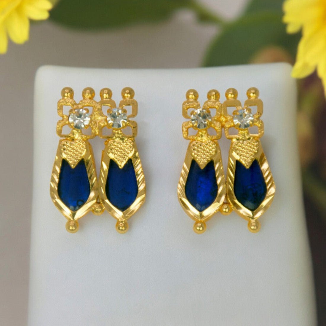 Classic Gold Plated Double Nagapadam Ear Studs - K Supreme