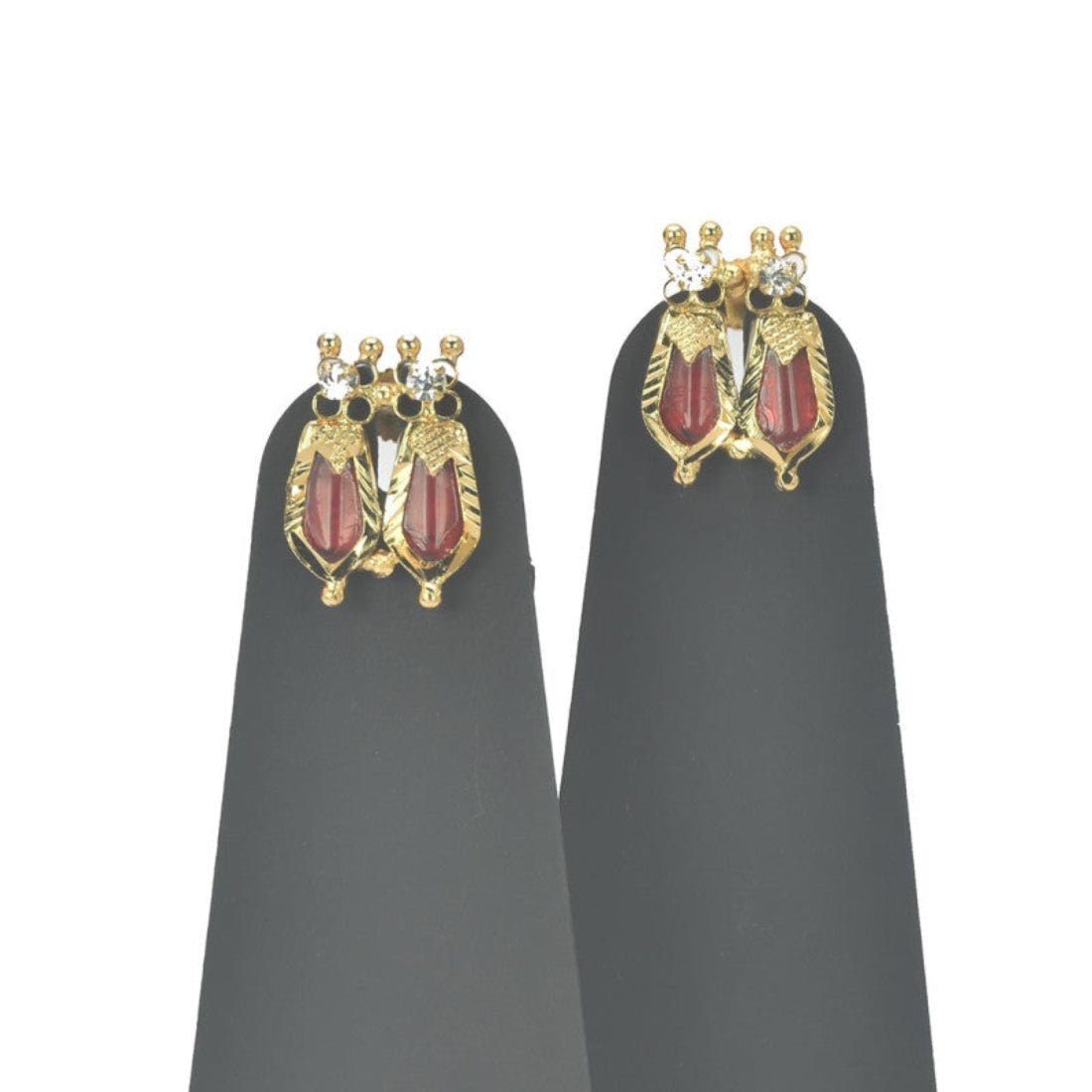 Classic Gold Plated Double Nagapadam Ear Studs - K Supreme
