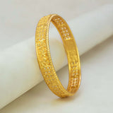 Classic Gold - Plated Floral Designer Bangle - K Supreme