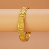 Classic Gold - Plated Floral Designer Bangle - K Supreme