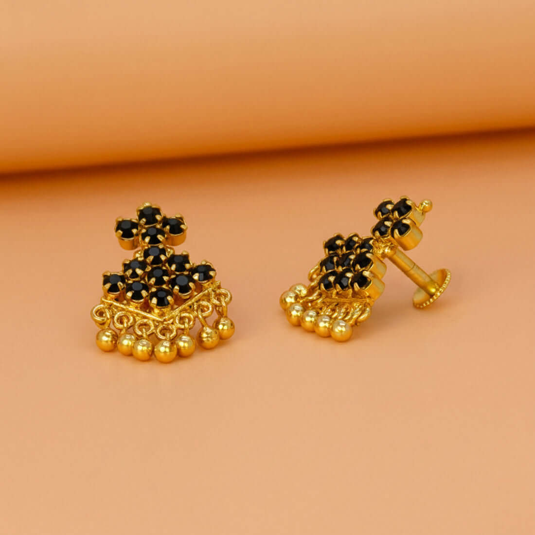 Classic Gold Plated Stone Adiga Ear Studs - K Supreme
