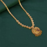 Classic Matte Gold Plated Floral Long Chain
