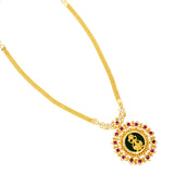 Classy Gold Plated Lakshmi Stone Pendant Necklace - K Supreme