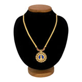 Classy Gold Plated Lakshmi Stone Pendant Necklace - K Supreme